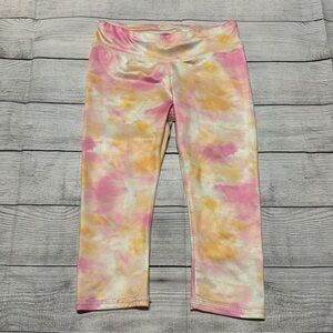 BCG Pink & Yellow Tie-Dye Leggings size 5/6